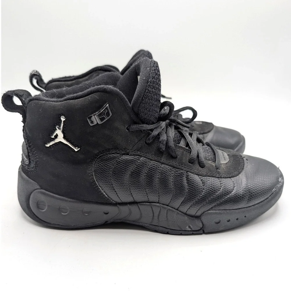 Jordan Jumpman Pro Black Metallic Silver Kids Basketball Shoes 331815-001 7Y